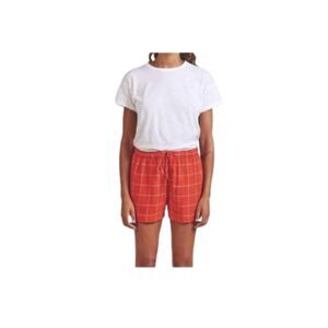 New Trovata Ione Short Picnic Plaid Orange Red Medium